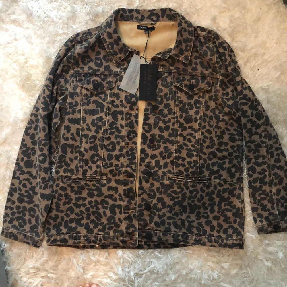 Leopard jean jacket
